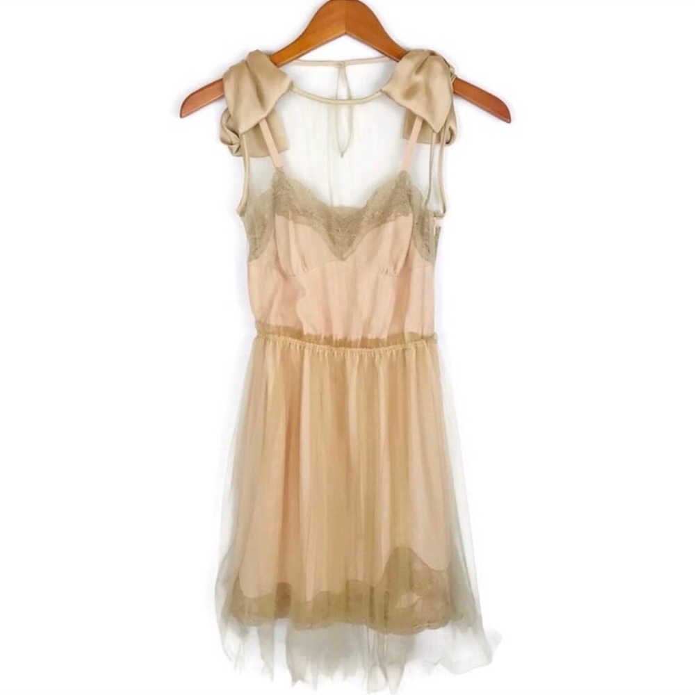 Rodarte tulle/mesh Satin Dress